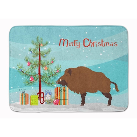 Carolines Treasures Wild Boar Pig Christmas Machine Washable Memory Foam Mat BB9303RUG